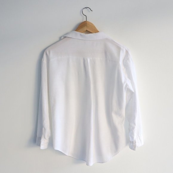 Tailored Linen Shirt - White, S - Picture 2 of 6